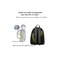 thumbnail image 4 of Mochila Casual De Cuero Suave de Hombre Escolar/viaje /negocio negro cuadras rallas blanco azul, 4 of 5