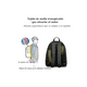 thumbnail image 4 of Mochila Casual De Cuero Suave de Hombre Escolar/viaje /negocio negro cuadras rallas blanco azul, 4 of 5