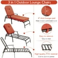 thumbnail image 4 of YODOLLA Adjustable Patio Lounge Chair with Thick Cushion Outdoor Chaise Lounge Recliner,  Orange, 4 of 6