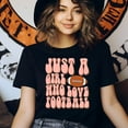thumbnail image 3 of Just a Girl Who Loves Football Shirt | Retro Game Day Tee for Women, Azalea, Size L, 3 of 6