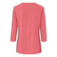 thumbnail image 4 of Shirt for Women's Fashion Casual Raglan Sleeve Round Neck 3/4 Sleeve Loose Solid Color T-Shirt Ladies Top, 4 of 5