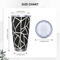 thumbnail image 3 of 20oz Car Cup Three-Piece Set Of Single Silver Edge No Smell Easy To Carry Heat Preservation For Daily Car Sports Travel Black Geometric Lines_2, 3 of 8