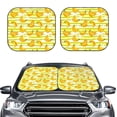 thumbnail image 2 of Rateoe Bananas On A Striped Pattern 2 Piece Car Windshield Sun Shade Foldable | Front Windshield Shade for Sun, Heat and UV Rays | Sunshade for Car Front Window-Large, 2 of 6