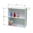 thumbnail image 3 of Darrin 2 Tier Open Shelf Bookcase Storage Organizer, White Wood, Contemporary, 3 of 3