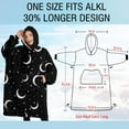 thumbnail image 4 of Oversized Wearable Blanket Hoodie,Black Moon Star Pattern Sherpa Blanket Hoodie with Super Pockets,Super Warm Fuzzy Pullover for Women & Men, 4 of 6
