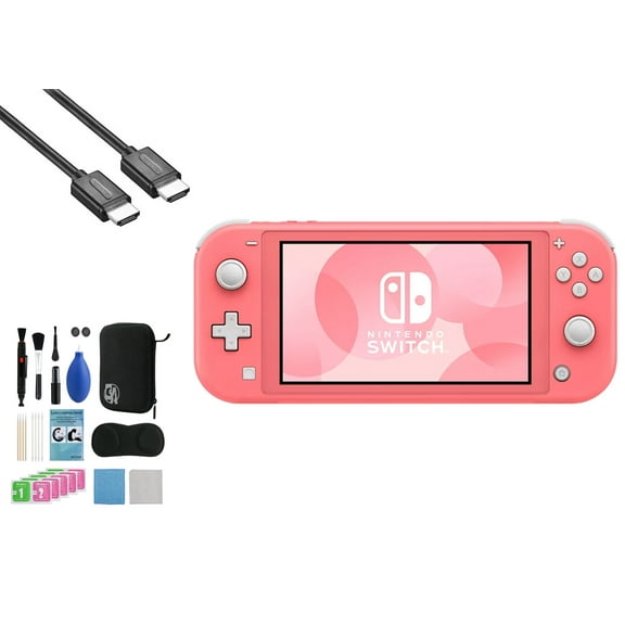 Pre-Owned Nintendo Switch Lite - Coral with BOLT AXTION Cleaning Kit HDMI ( )