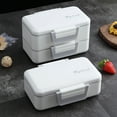 thumbnail image 5 of Mlkoz Kitchen Accessories Clearance, Plastic And Stainless Steel Double Lunch Box Microwave Lunch Box High Color Value And Large Capacity Office Worker Sealed Lunch Box, Father's Day Gifts, 5 of 5
