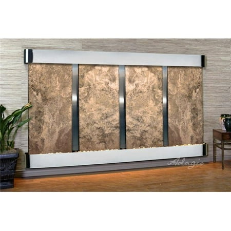 Adagio RFR2008 Regal Falls Round Stainless Steel Magnifico Travertine Wall Fountain