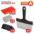 thumbnail image 4 of Modern Innovations 25-Piece Griddle Cleaning Kit, 20 Scouring Pads, 3 Grill Bricks, 1 Indoor Grill Scraper, 1 Handle, Pumice Stone Brick, Blackstone & Weber Compatible BBQ Flat Top Cleaner Accessories, 4 of 7