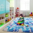 thumbnail image 6 of TWINNIS Shaggy Rainbow Area Rugs For KLids, Colorful Fluffy Carpet For Living Room Bedroom Nursery Room, 3'x5',Purple, 6 of 7