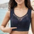 thumbnail image 3 of Gibobby Sujetador deportivo para mujeres grande y cómodo para mujer con cierre pequeño y senos laterales antiflacidez Estilo delgado sin anillos de Ajuste de tamaño(Negro,XL), 3 of 4