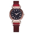 thumbnail image 1 of Reloj de pulsera de estilo informal con esfera redonda y esfera redonda para mujer a la moda (rojo), 1 of 3