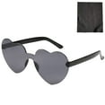 thumbnail image 2 of hengsof Heart Shaped Rimless Sunglasses Transparent Heart Glasses Candy Color Frameless Sunglasses Tinted Trendy Eyewear Party Favors, 2 of 7