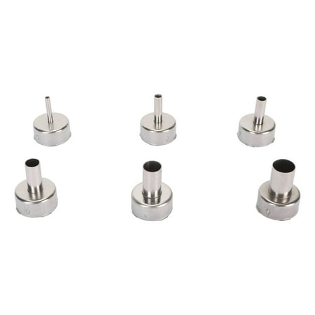 

6pcs Heat Gun Nozzles for 850 850A 852 852D 852D+ Air Pump Hot Air Welding Stations Aluminium Alloy Short Round Hot Air Gun Tips