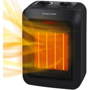750W/1500W Portable Ceramic Space Heater with Overheats and Tip Over Protection, Electric Room Heater with Adjustable Thermostat