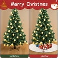 thumbnail image 4 of 36 Inch Christmas Tree Skirt – Velvet Plush Tree Mat, Soft Thickened Polyester with Red Ties, Single-Sided Printing, Available in 30in/36in/48in, Perfect for Holiday Xmas Tree Decoration, 4 of 7
