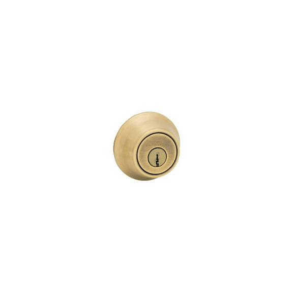 Kwikset 660 5 SMT CP RCAL RCS K6 Security Single-Cylinder Deadbolt, Antique Brass - Quantity 1