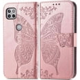 thumbnail image 2 of for Motorola One 5G Ace Phone Case,Moto G 5G Wallet Case,Women Butterfly Embossed PU Leather Kickstand Card Slots Wrist Strap Flip Cover for Motorola Moto One 5G Ace 6.7" (Rose Gold), 2 of 8