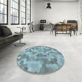thumbnail image 3 of Ahgly Company Indoor Round Patterned SkyBlue Area Rugs, 7' Round, 3 of 6