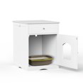 thumbnail image 6 of Smuxee Cat Washroom Litter Box Cover, Nightstand Pet House with Drawer, White, 6 of 9