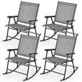 thumbnail image 1 of Gymax 4pcs Patio Folding Rocking Chair Heavy-Duty Metal Frame Rockers Outdoor Gray, 1 of 4