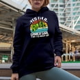 thumbnail image 2 of Yes, I'm a Gamer Girl, Try to Keep Up - Video Gaming Enthusiast Girls, Navy Blue Hooded Sweatshirt or Hoodie, Large, 2 of 5