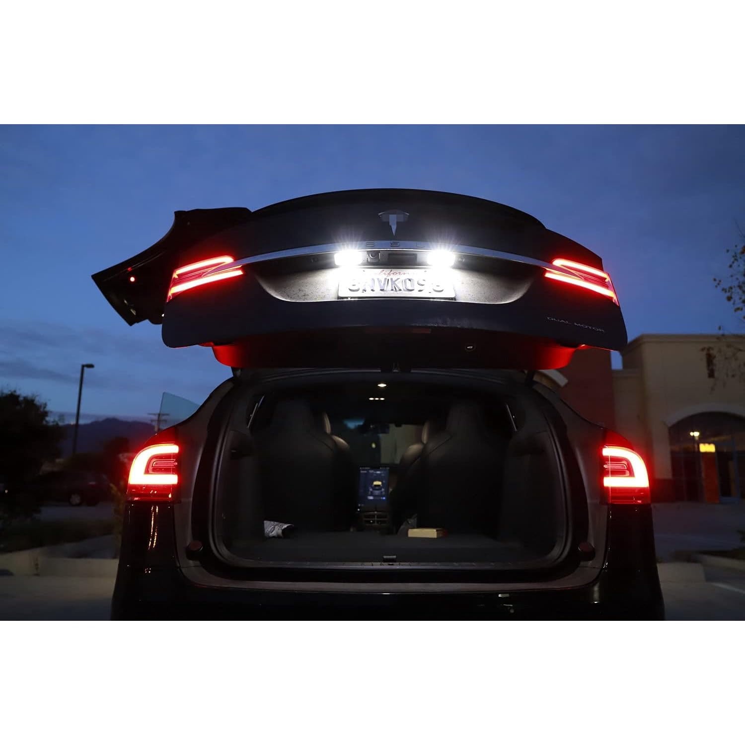 OEM-Fit 18-SMD 3x Brighter Xenon White LED License Plate Light Kit For Tesla: 2016-up Model X and 2017-up Model S