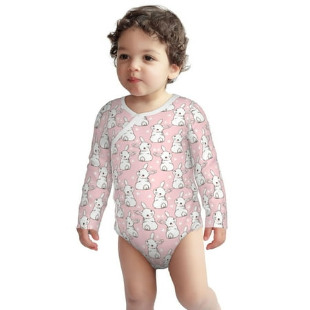 

Fotbe Cute Rabbit Pattern Unisex-baby Long-sleeve Bodysuit Long Sleeve Bodysuits One-piece 100% Organic Cotton for Infant Baby Boys Unisex-18 Months
