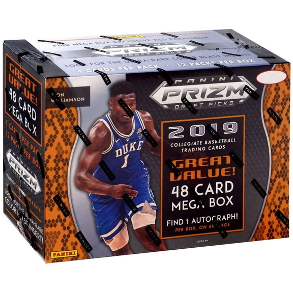 Collectible NBA Panini 2019 Prizm Draft Picks Basketball Trading Card MEGA Box (12 Packs)