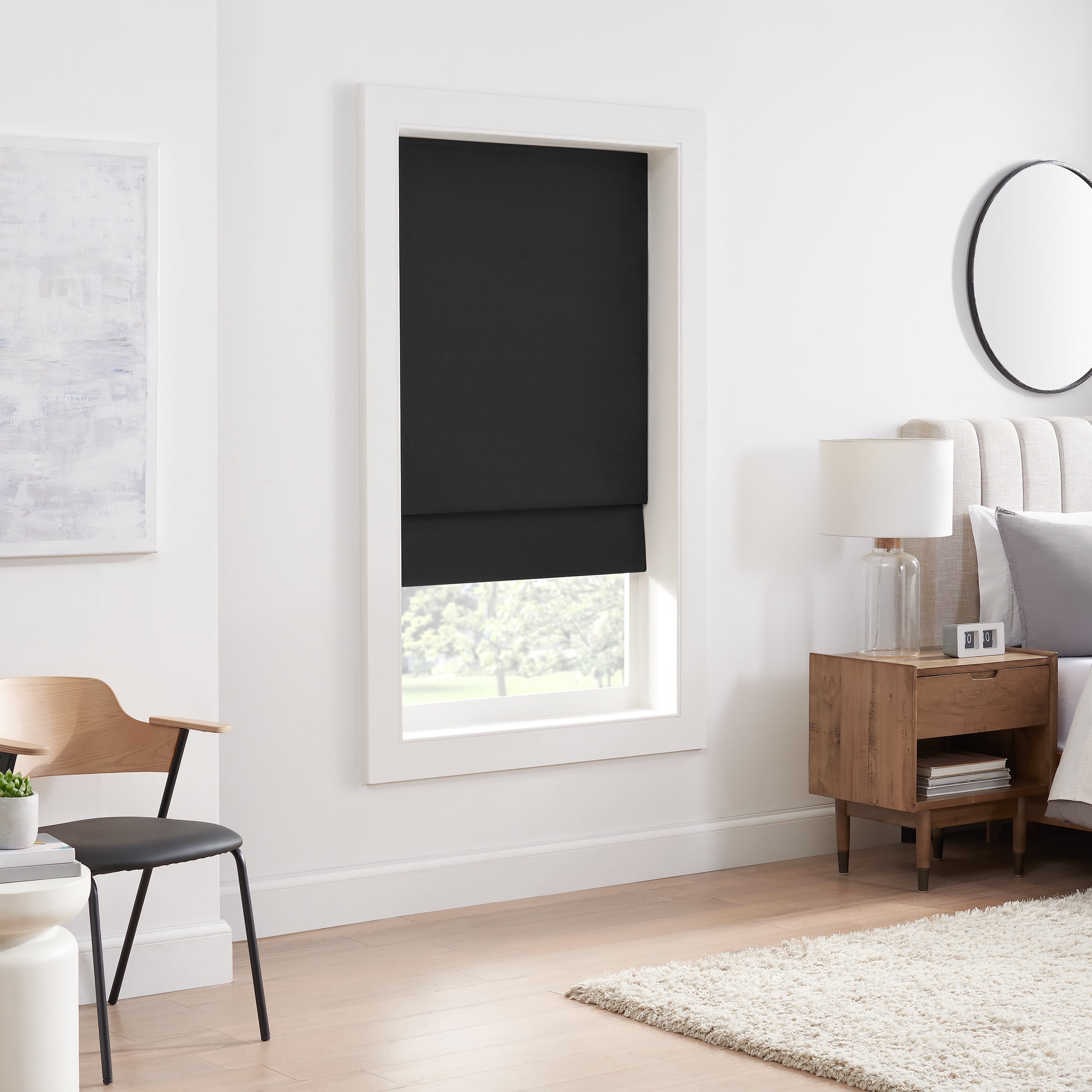 Eclipse Cordless 100% Blackout Polyester Roman Window Shades, 35" x 64"