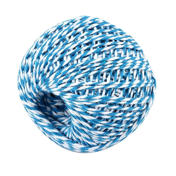 Cotton Thread Weave Socks Clothes Hats Clothing Practicing Prop Sewing Rope Multicolored 100 Meters for Beginners DIY Ropes blue + white