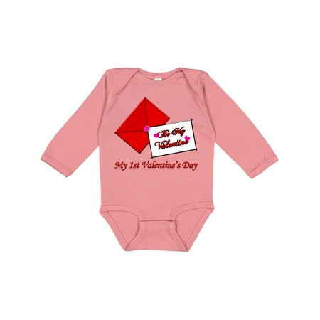 

Inktastic My 1st Valentine s Day Gift Baby Boy or Baby Girl Long Sleeve Bodysuit