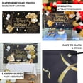 thumbnail image 4 of Efavormart 6ftx3ft Black / Gold Happy Birthday Photo Booth Backdrop Decoration, Large Polyester Background Banner, 4 of 5