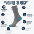 thumbnail image 2 of Athletic Crew Socks for Men & Women 6 Pairs, Moisture Wicking Running Workout Socks,Size 6-9, 2 of 5