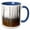 Blue/White, variant on 3drose, a Forest Inside Yellowstone National Park in Early Fall, 11oz Two-tone Yellow Mug