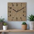 thumbnail image 6 of Brown Wooden Wall Clock Silent Non Ticking, Farmhouse Burlap Solid Beige Color Modern Linen Texture Square Wall Clocks Battery Operated, Decor Clock for Home Office, Living Room, Kitchen, 10 Inch, 6 of 9