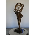 thumbnail image 3 of Man with Sundial on his Back Bronze Statue -  Size: 14"L x 12"W x 35"H., 3 of 10