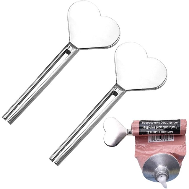 ZOUSSIQI Toothpaste Squeezer - Stainless Steels Metal Tube Squeezer | 2PCs Salon Toothpaste Tube Squeezers | Toothpaste Tube Key | Tube Squeezer Key | Toothpaste Roller Tube Wringer for CA919-58571