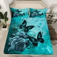 thumbnail image 4 of Manfei Romantic Rose Flower Full Size Sheets, Cartoon Butterfly Animal Bed Sheets, Valentines Day Sheet Sets, Super Cozy Room Decor, 4-Piece, 4 of 7