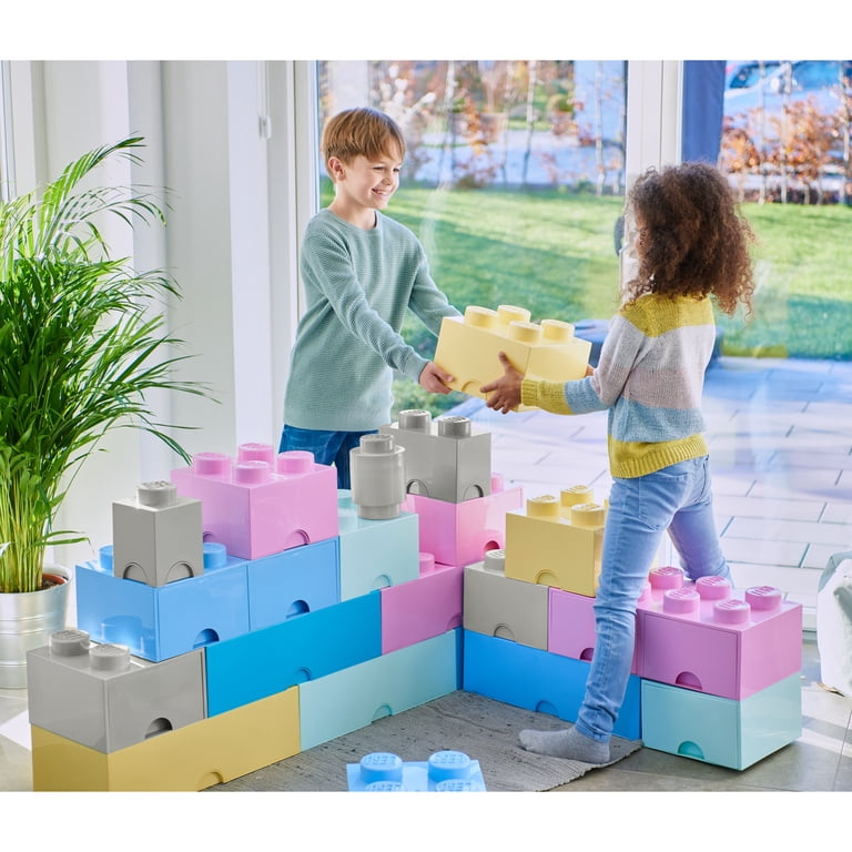 Room Copenhagen: LEGO Brick 2 Drawer Storage - 8 Knobs, Light Pink
