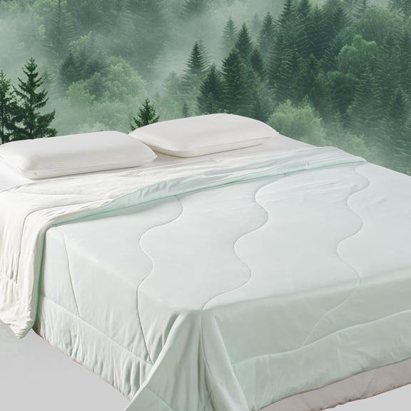 Kasentex Cooling Blanket Comforter - Ultra Soft - All Season Hypoallergenic and Breathable - Green Twin Size 68x90 Inches