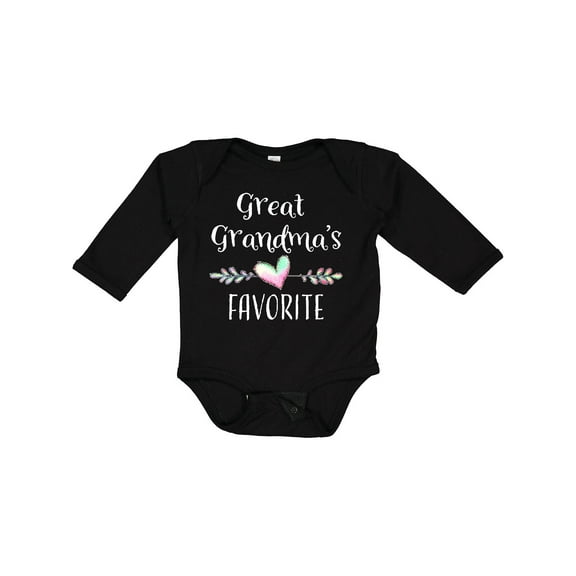 Inktastic Great Grandmas Favorite- Heart Great Grandchild Boys or Girls Long Sleeve Baby Bodysuit