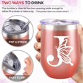 thumbnail image 3 of Initial Tumbler, Monogrammed Gifts for Women, 12oz Stainless Steel Monogram Tumbler Wine Coffee Mug with Lid for Birthday Gifts, Personalized Drinking Cup for Family Friend Sister.(Rose Gold/J), 3 of 6
