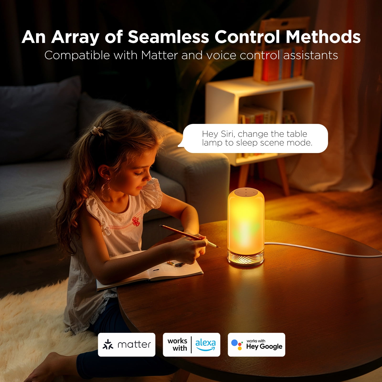 Govee Smart Table Lamp Bedside Lamp - RGBIC Color Changing, Dimmable, Touch Sensor
