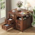 thumbnail image 4 of VVFLU Farmhouse End Table with Charging Station, Cherry Nightstand Narrow, Skinny Slim Small, Bedroom, 4 of 9