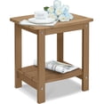 thumbnail image 1 of Table d'Appoint Extérieure, Petite Table Adirondack à Deux Niveaux en HIPS, Table Carrée Imperméable pour l'Extérieur, Tables d'Extrémité Modernes pour Balcon, Patio, Piscine, Plage, Véranda, Terrasse, Usage Intérieur Ou Extérieur, Brun, 1 of 14