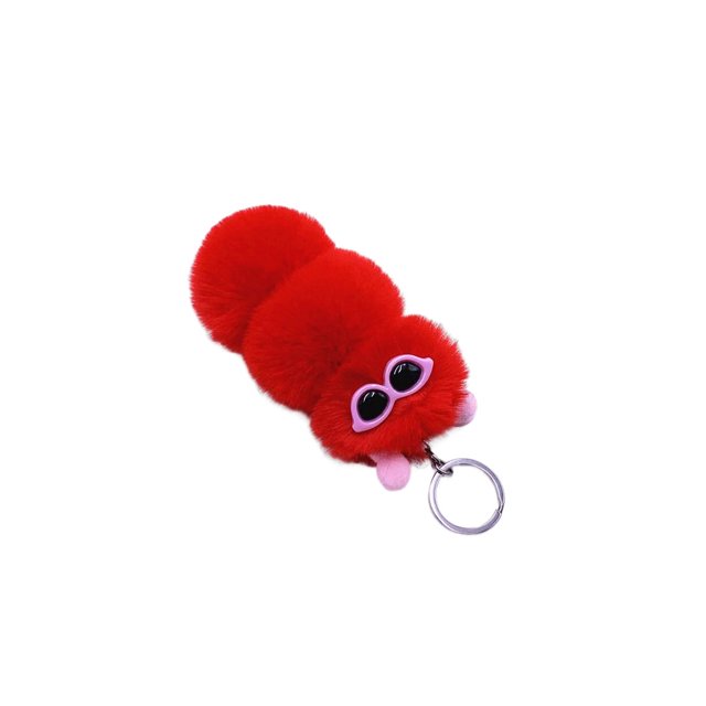 Inteprter LLavero de repuesto con forma de insecto, bolso de oficina decorativo de Color sólido de dibujos animados, colgante de llavero automotriz, Artesanía Rojo Inteprter HA074060-07
