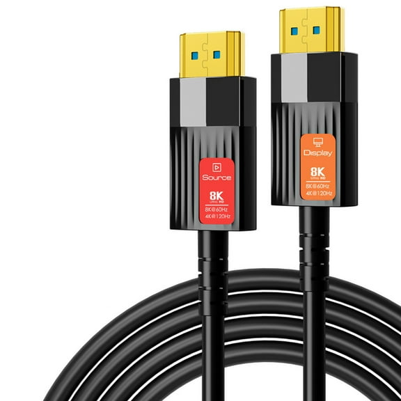 8K Fiber Optic HDMI 2.1 Cable,Supports Ultra High Speed 48Gbps 8K@60Hz 4K@120Hz HDCP 2.2/2.3,CEC,ARC/eARC,DTS:X,Dolby Atmos,EDID,Dynamic HDR,Compatible with PS5/PS4,Xbox,HDTV 8K,Roku,Samsung,Projector