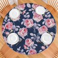 thumbnail image 2 of Pioneer Flower Floral Print Pattern Round Fitted Tablecloth with Elastic Edge,Dining Table Cover Waterproof,Outdoor Round Tablecloth for Camping,Dining,Indoor and Outdoor, 2 of 7