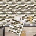 thumbnail image 4 of DEWOO Peel and Stick on Self Adhesive Backsplash Wall Marble Tiles Stickers 3D for Kitchen Bathroom,Brown (10-Sheet, 12"×12"), 4 of 12